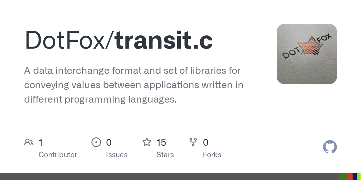 A data interchange format and set of libraries for conveying values between applications written in different programming languages. - DotFox/transit.c