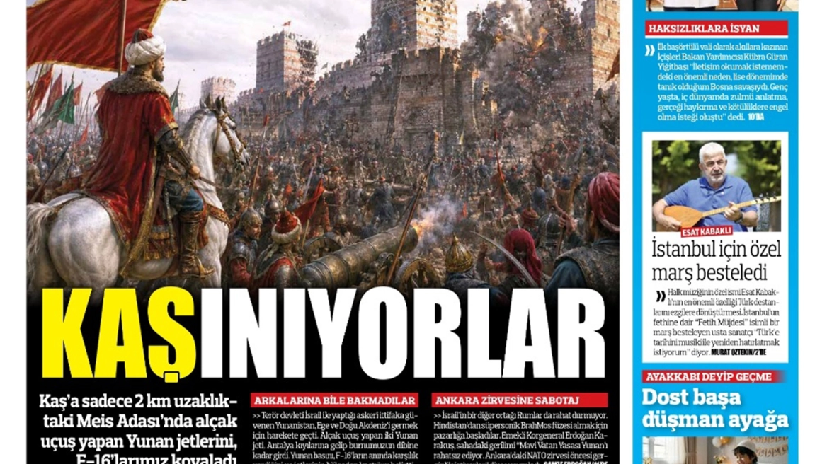 With clear insinuations against Greece, the pro-government Turkish newspaper is circulating today—while similar rhetoric is also appearing in other Turkish media outlets
The post “The Greeks are itching”: The incendiary front page of the newspaper Türkiye on …